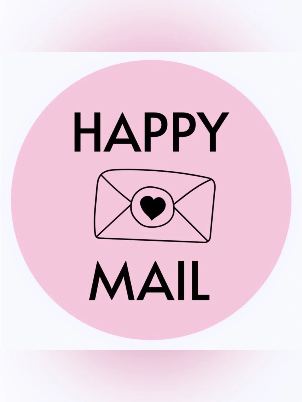 50 STICKERS - 2” ROUND - HAPPY MAIL - PINK